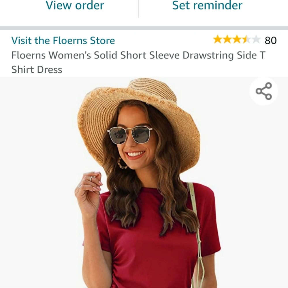 NWOT never worn  Floerns Women's Solid Short Sleeve Drawstring Side T Shirt Dres
